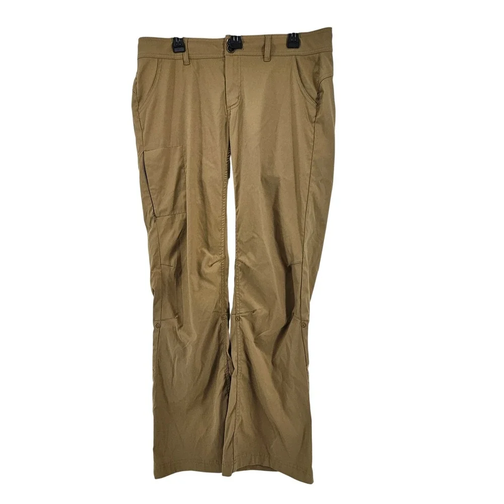 Prana Halle Hiking‎ Pants Tan Khaki Straight Leg Outdoor Size 12 Gorpcore Earthy